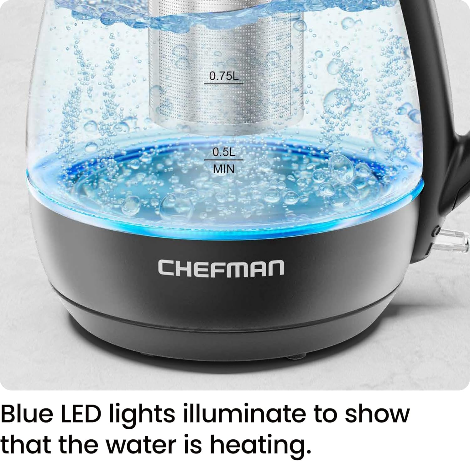 Electric Kettle with Tea Infuser, 1L 1500W, Removable Lid for Easy Cleaning, Boil-Dry Protection, Stainless Steel Filter, BPA Free, Auto Shut off Hot Water Boiler, Small Electric Tea Kettle