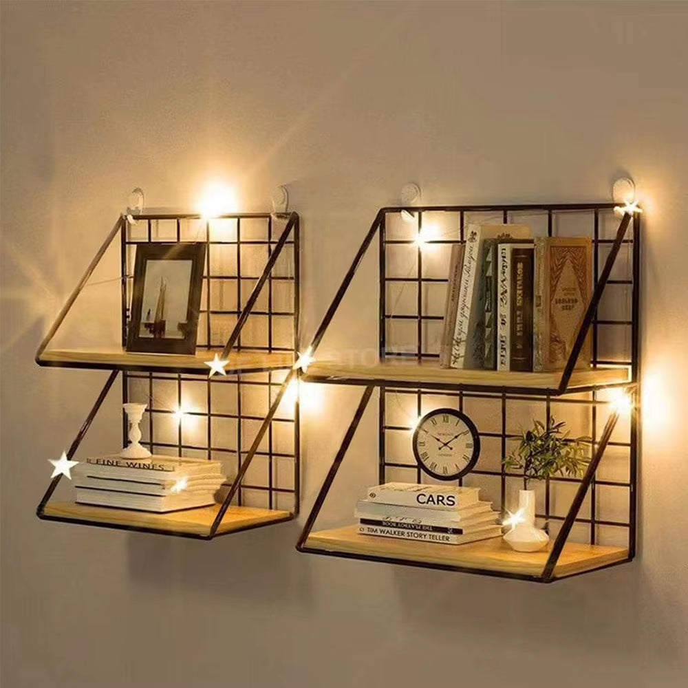 Wall Mounted Shelves without Drilling Wood Hanging Shelf for Living Room Bedroom Storage Basket Wall Decoration Rack Organizers