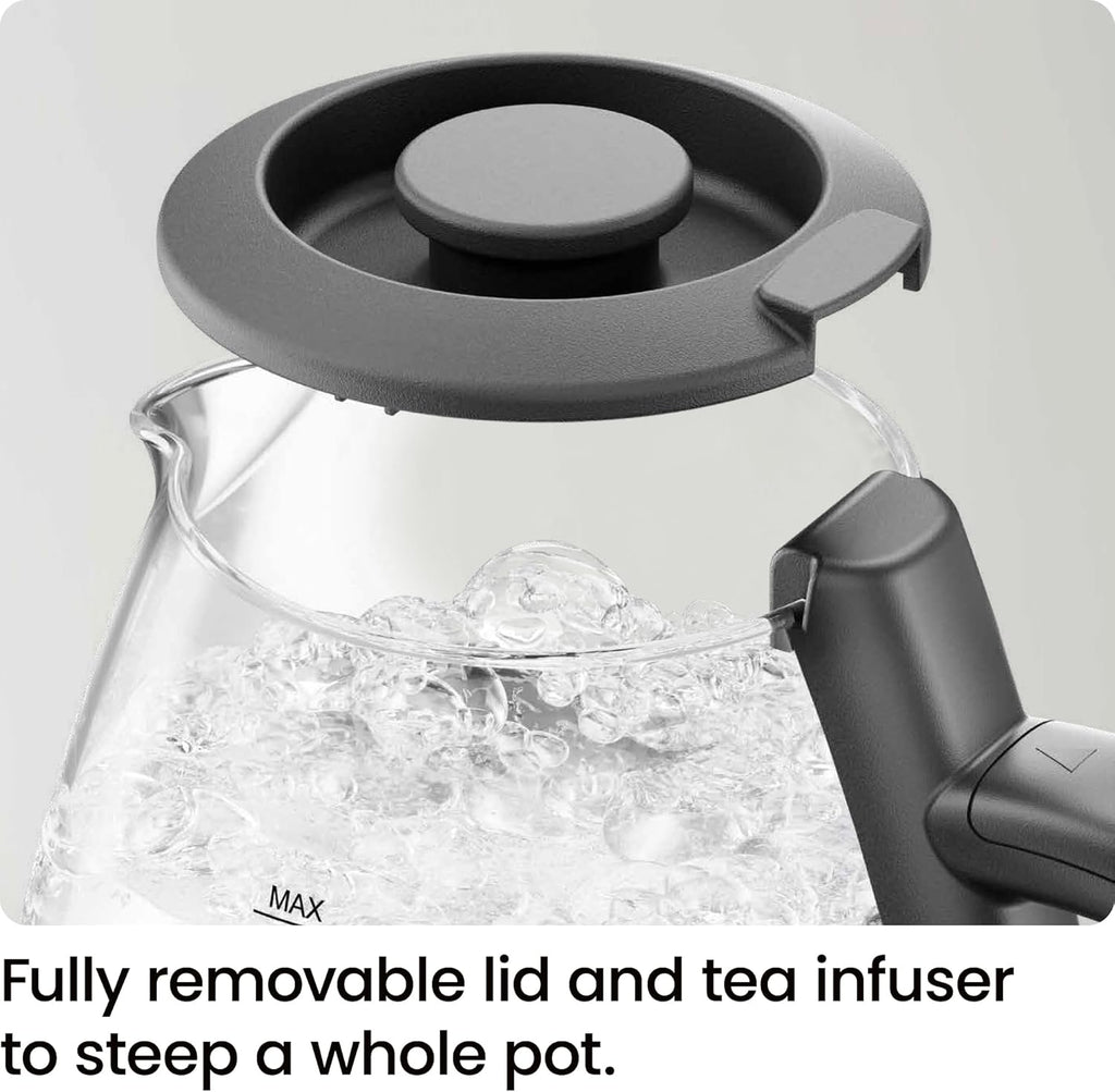 Electric Kettle with Tea Infuser, 1L 1500W, Removable Lid for Easy Cleaning, Boil-Dry Protection, Stainless Steel Filter, BPA Free, Auto Shut off Hot Water Boiler, Small Electric Tea Kettle