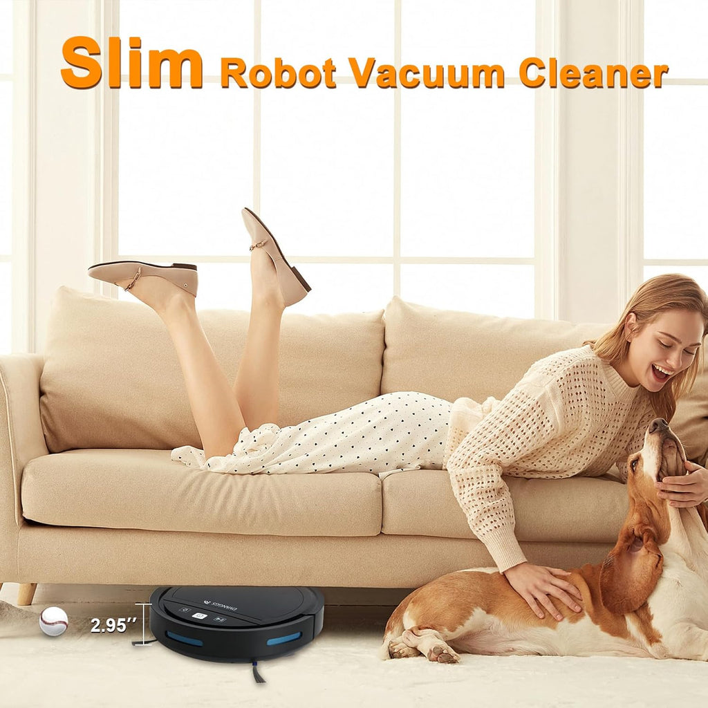 Robot Vacuums and Mop, Sweeping and Mopping Robot Wi-Fi/Voice/App Robot Vacuum Pet Hair,Drop Proof,Electric Floor Cleaner for Mopping,Ultra Slim,Ideal for Hard Floors, Carpets